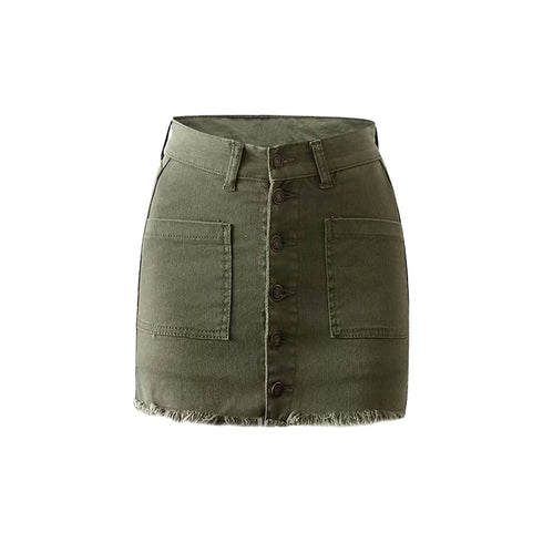 Fashionable Personality High Waist Slim Denim Skirt - ROUTINE FASHION